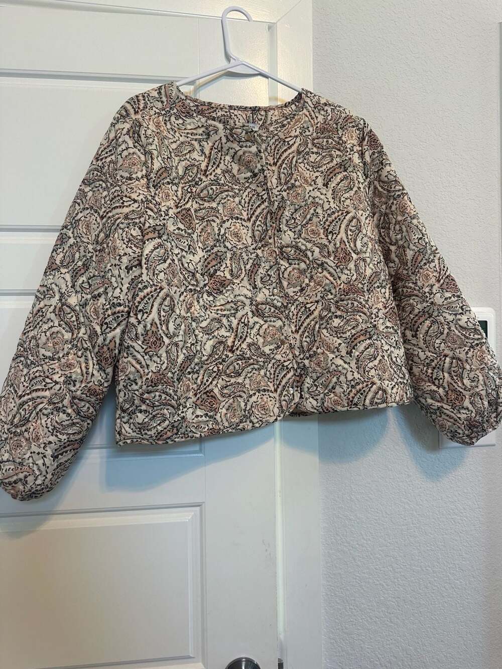 See And Be Seen Paisley Quilted Snap-Front Jacket
